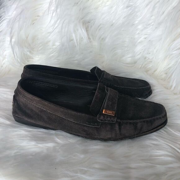 Tod's Brown Suede Driving Moccasin Loafers Slip-on 7.5 8.5 US‎ - Picture 4 of 12